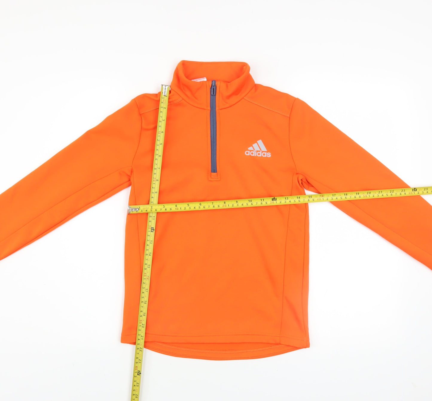 Adidas Boys Orange 11-12 Years 1/4 Zip Fleece Sports Sweatshirt