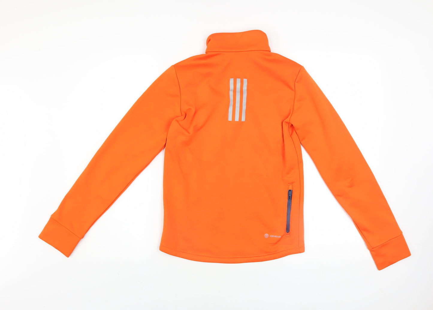 Adidas Boys Orange 11-12 Years 1/4 Zip Fleece Sports Sweatshirt