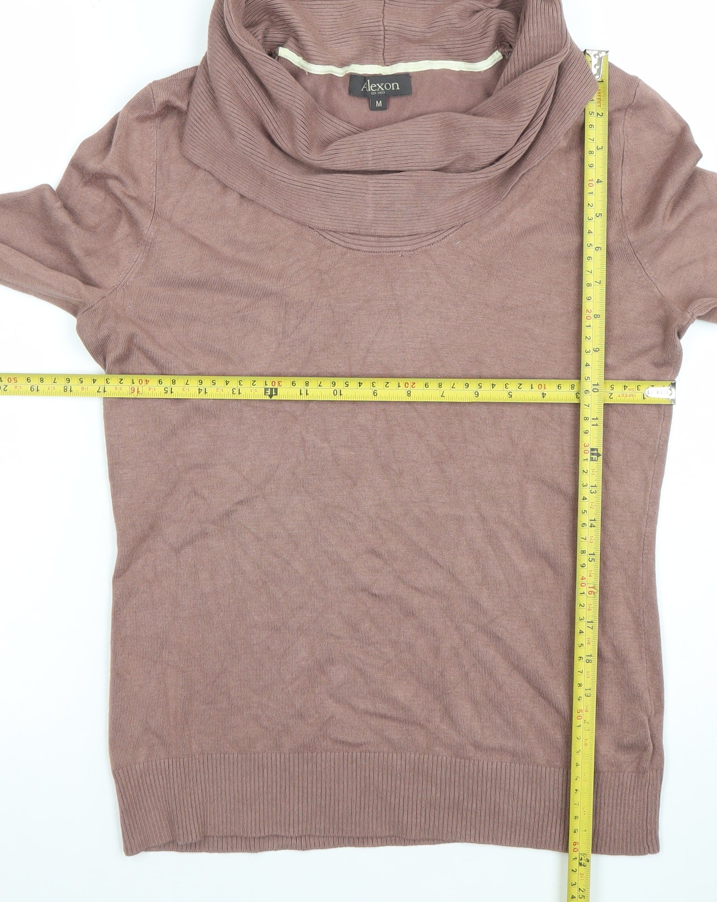Alexon Womens Brown Cowl Neck Long Sleeve Pullover Jumper Size M