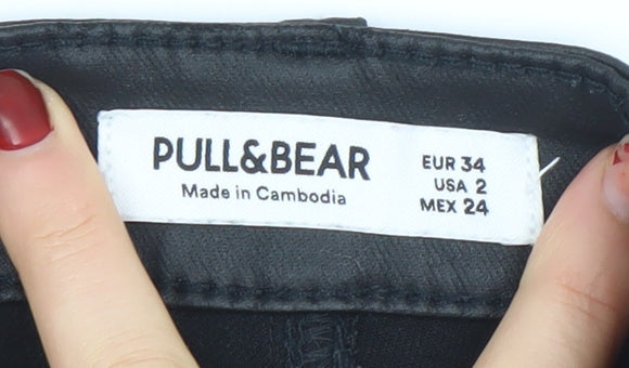Pull & Bear Women’s Black Slim Fit Stretch Trousers Size 6