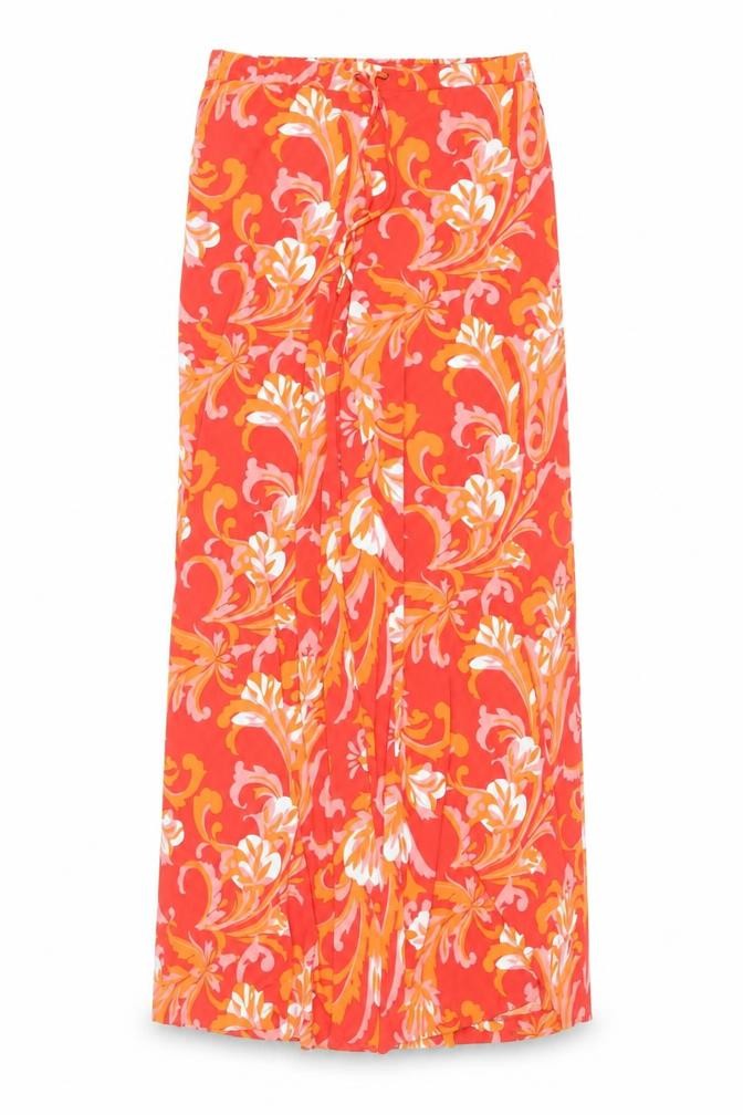 New York & Company Women's Multicoloured Floral Wide-Leg Stretch Trousers M