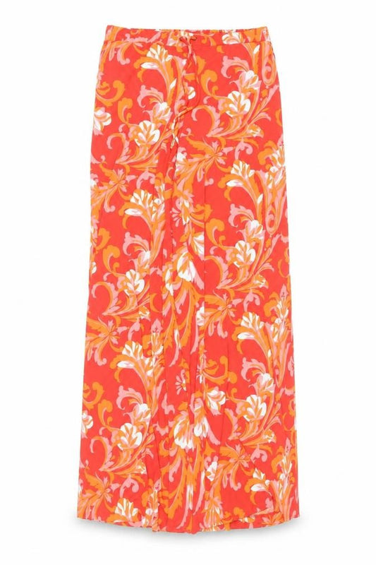 New York & Company Women's Multicoloured Floral Wide-Leg Stretch Trousers M