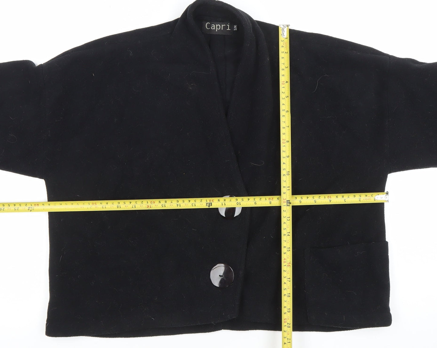 Capri Women's Black Wool Short Blazer Jacket S