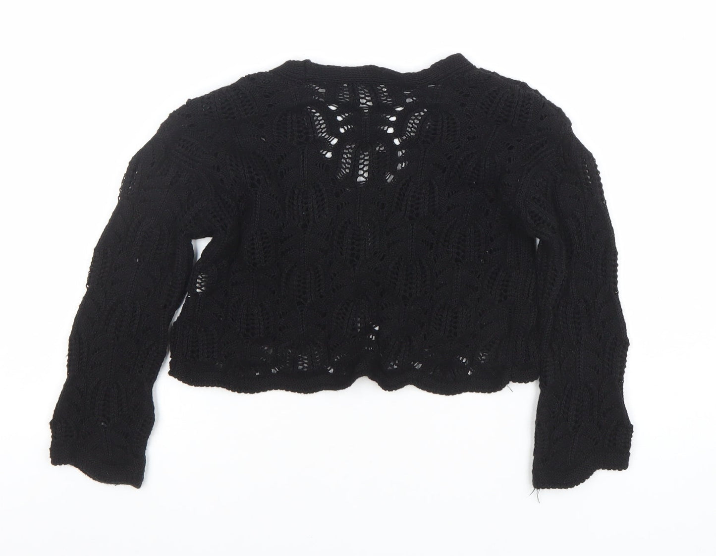 Marks and Spencer Girls Black Knit Tie Front Cardigan 3-4 Years