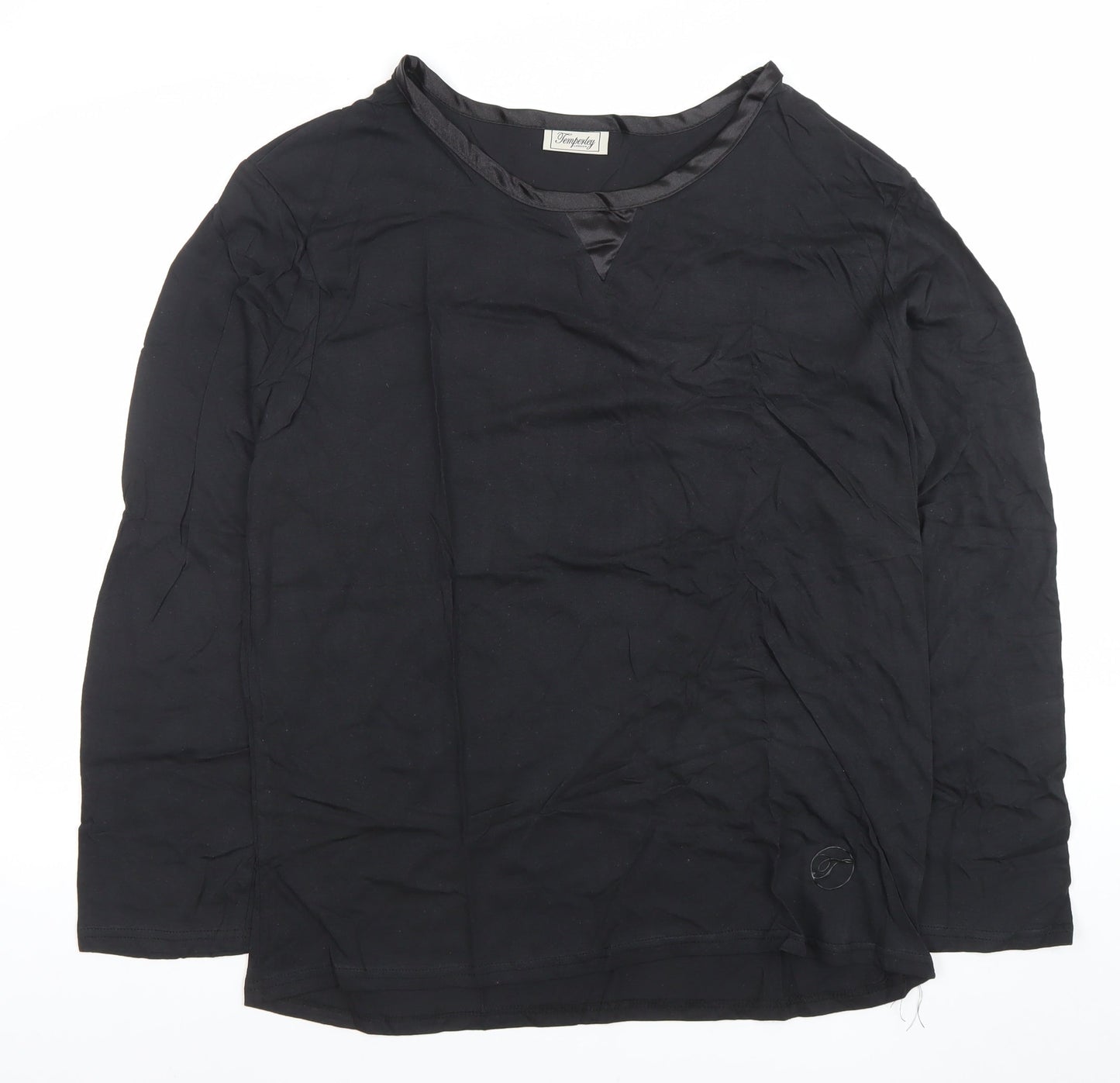 Temperley London Women's Black Long Sleeve Cotton Blouse Size L