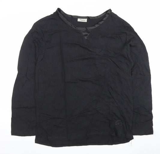 Temperley London Women's Black Long Sleeve Cotton Blouse Size L
