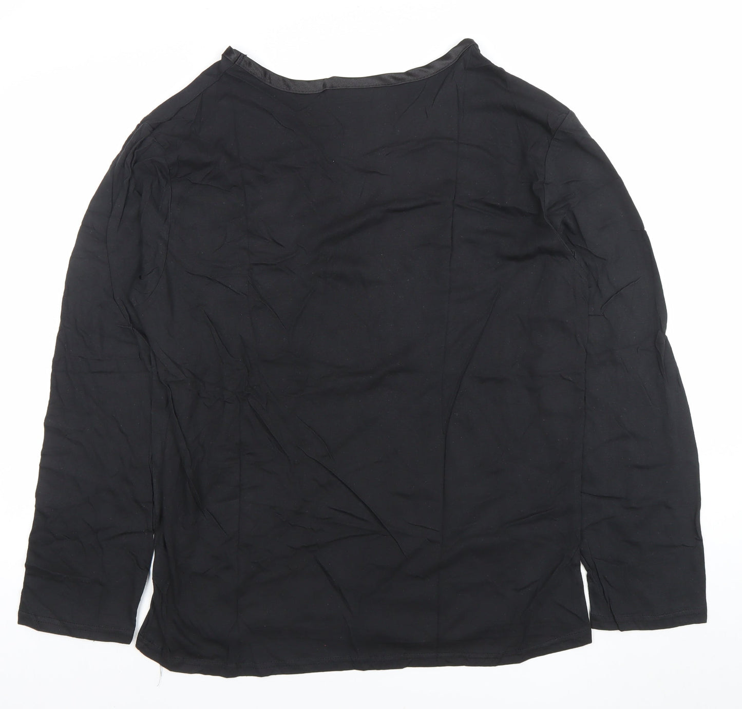 Temperley London Women's Black Long Sleeve Cotton Blouse Size L