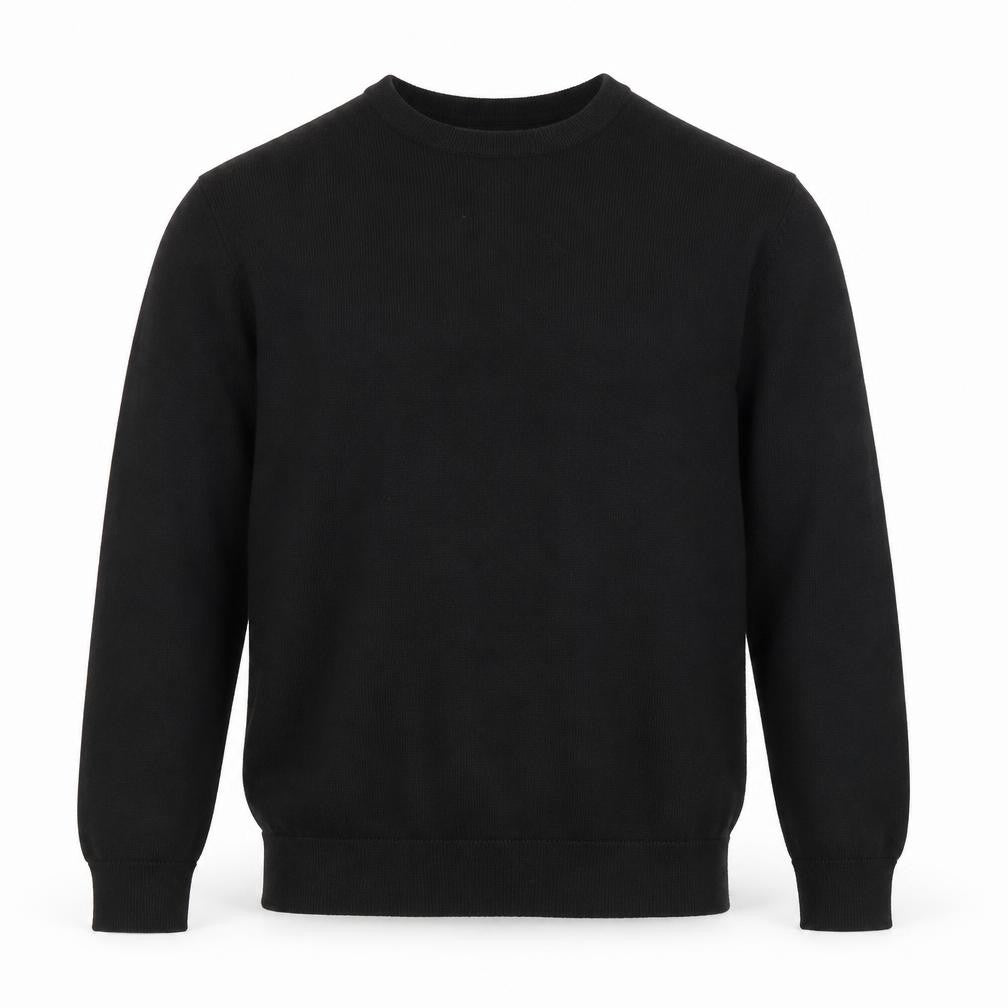 Tu Men’s Black Cotton Crew Neck Jumper Size S Regular Fit