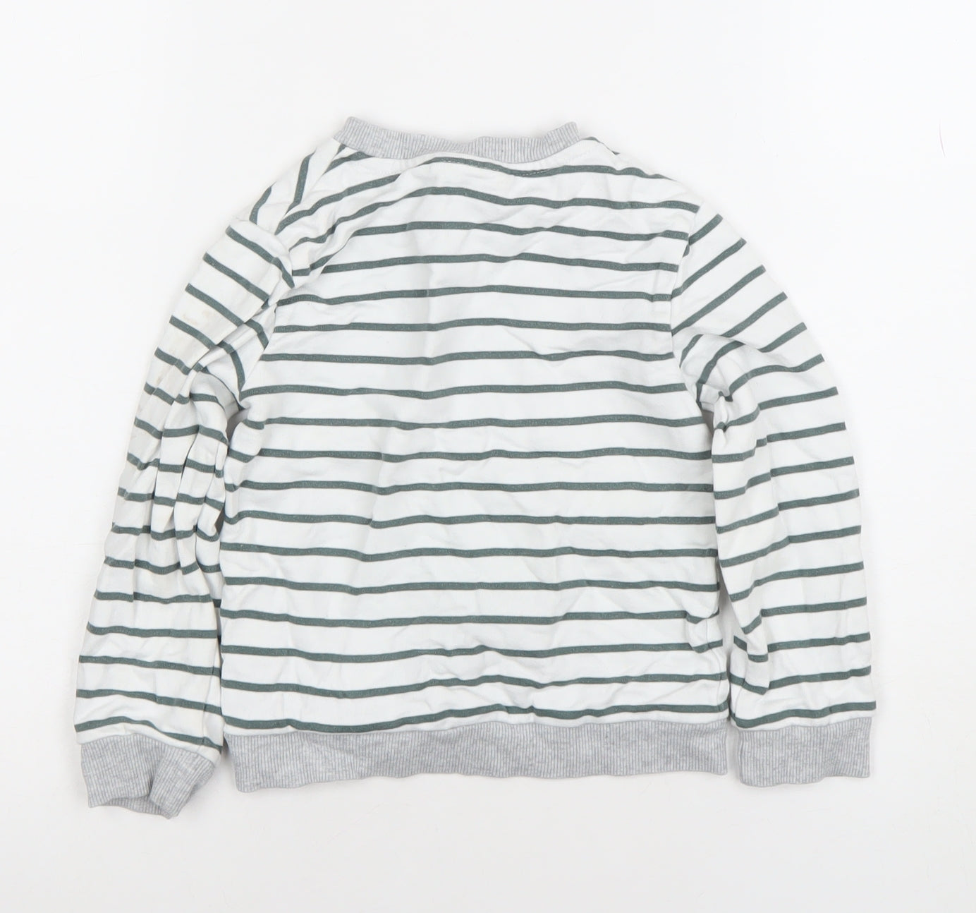 The White Company Boys White Striped Cotton Sweatshirt 4-5 Years
