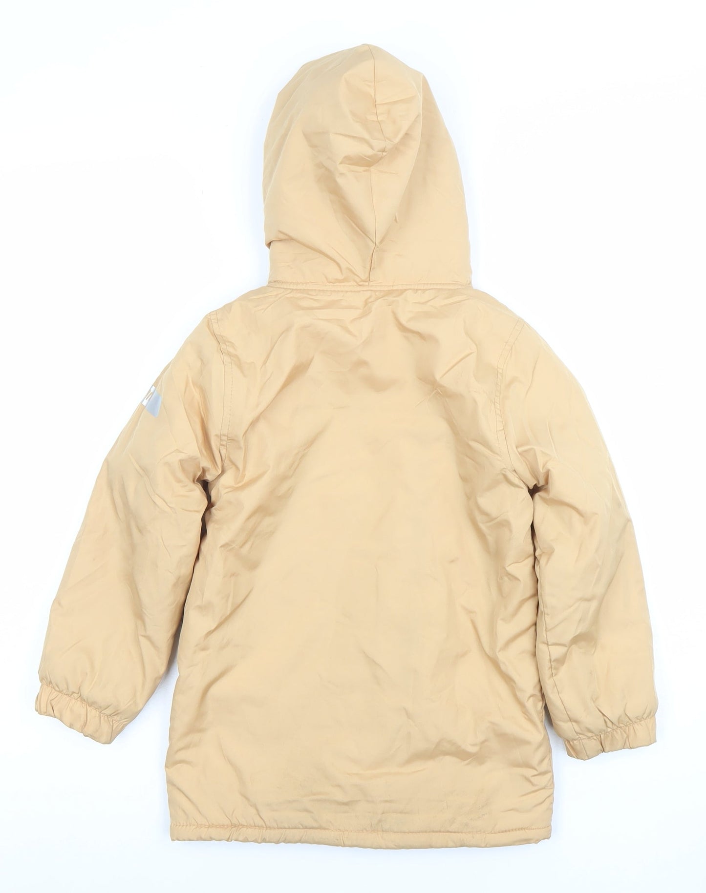 Mick Mack Boys Beige Hooded Parka Coat - Size 6 Years - Lined Winter Jacket