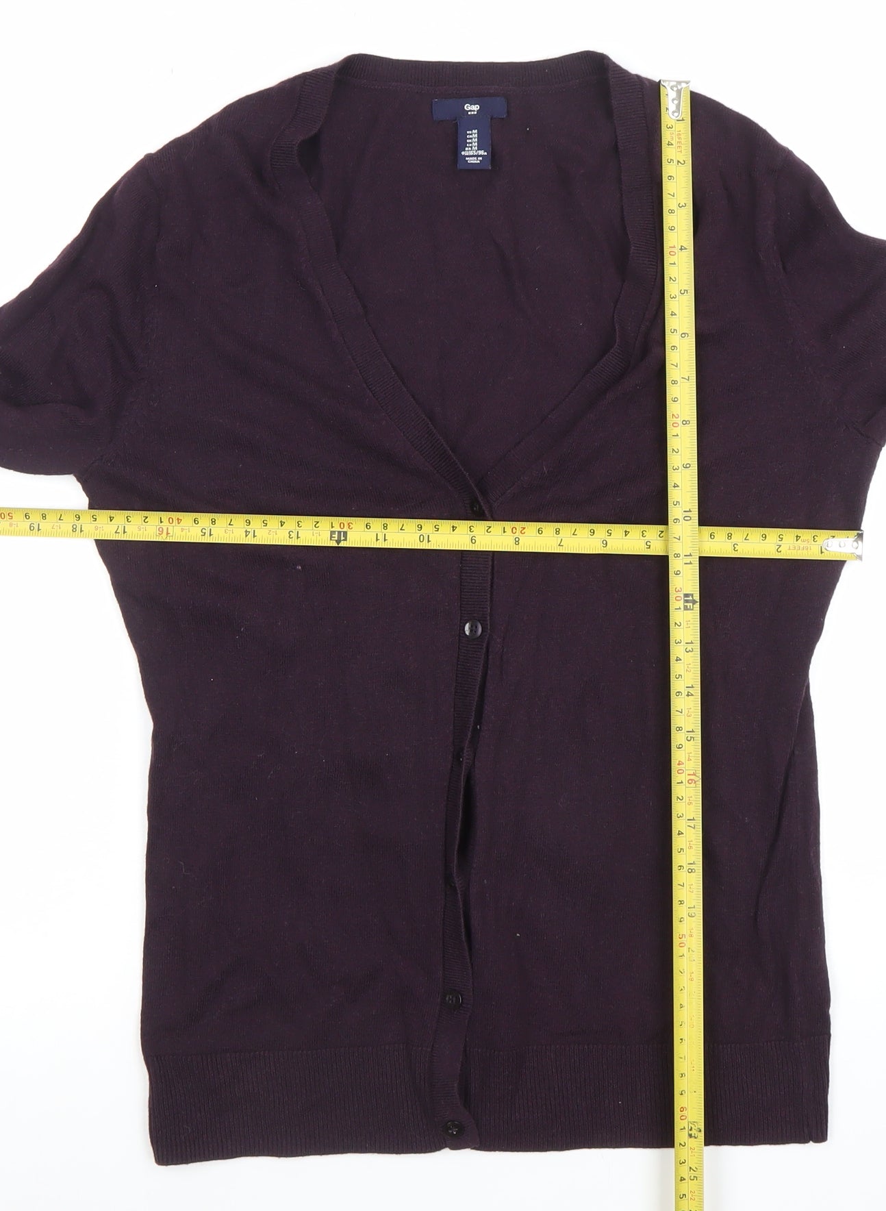 GAP Women Purple Cotton Blend Long Sleeve Cardigan UK M
