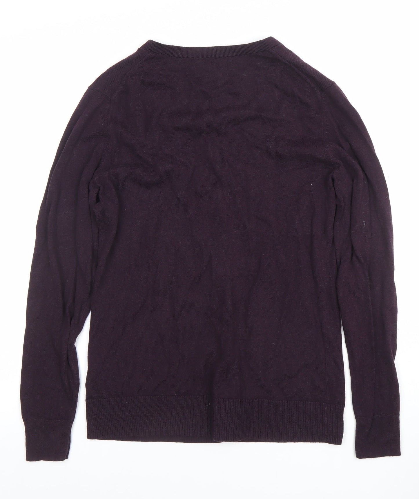 GAP Women Purple Cotton Blend Long Sleeve Cardigan UK M