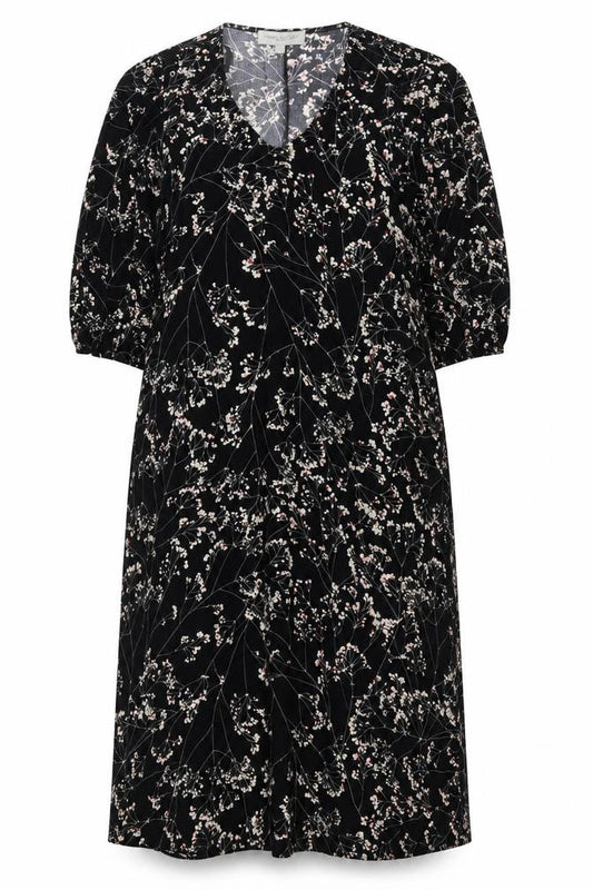Carolyn Donnelly Women’s Black Floral Midi Shift Dress Size 14