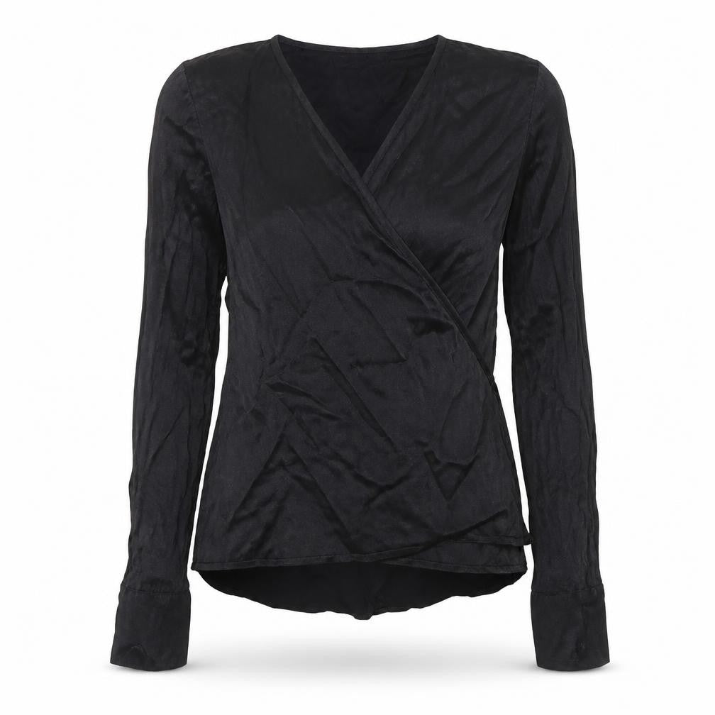 Vero Moda Women's Black Wrap Blouse XS Long Sleeve Viscose