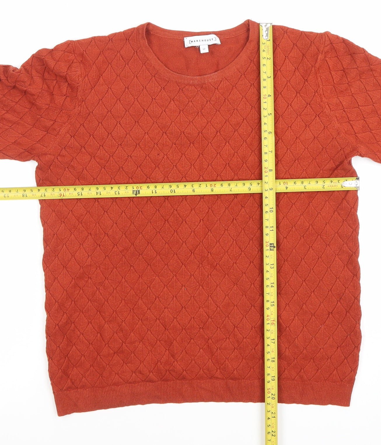 Warehouse Women Brown Size 12 Crew Neck Long Sleeve Pullover Jumper