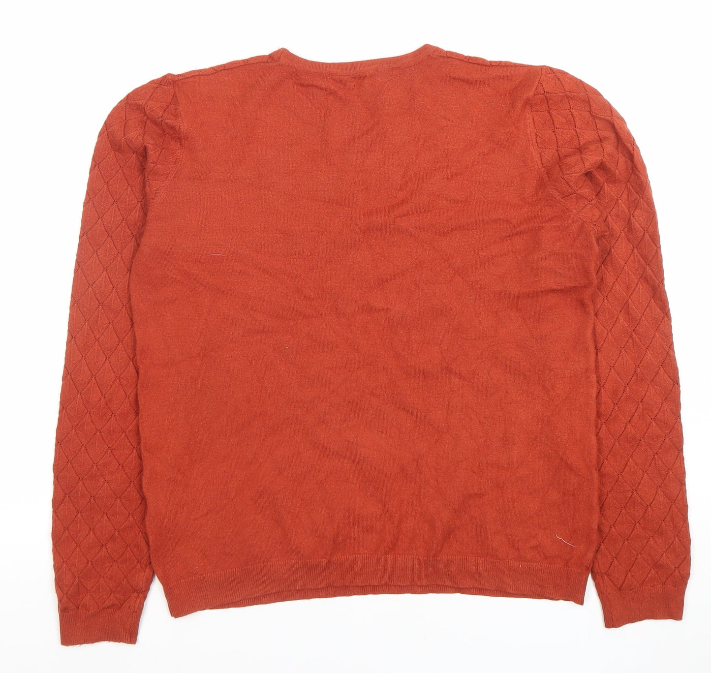 Warehouse Women Brown Size 12 Crew Neck Long Sleeve Pullover Jumper