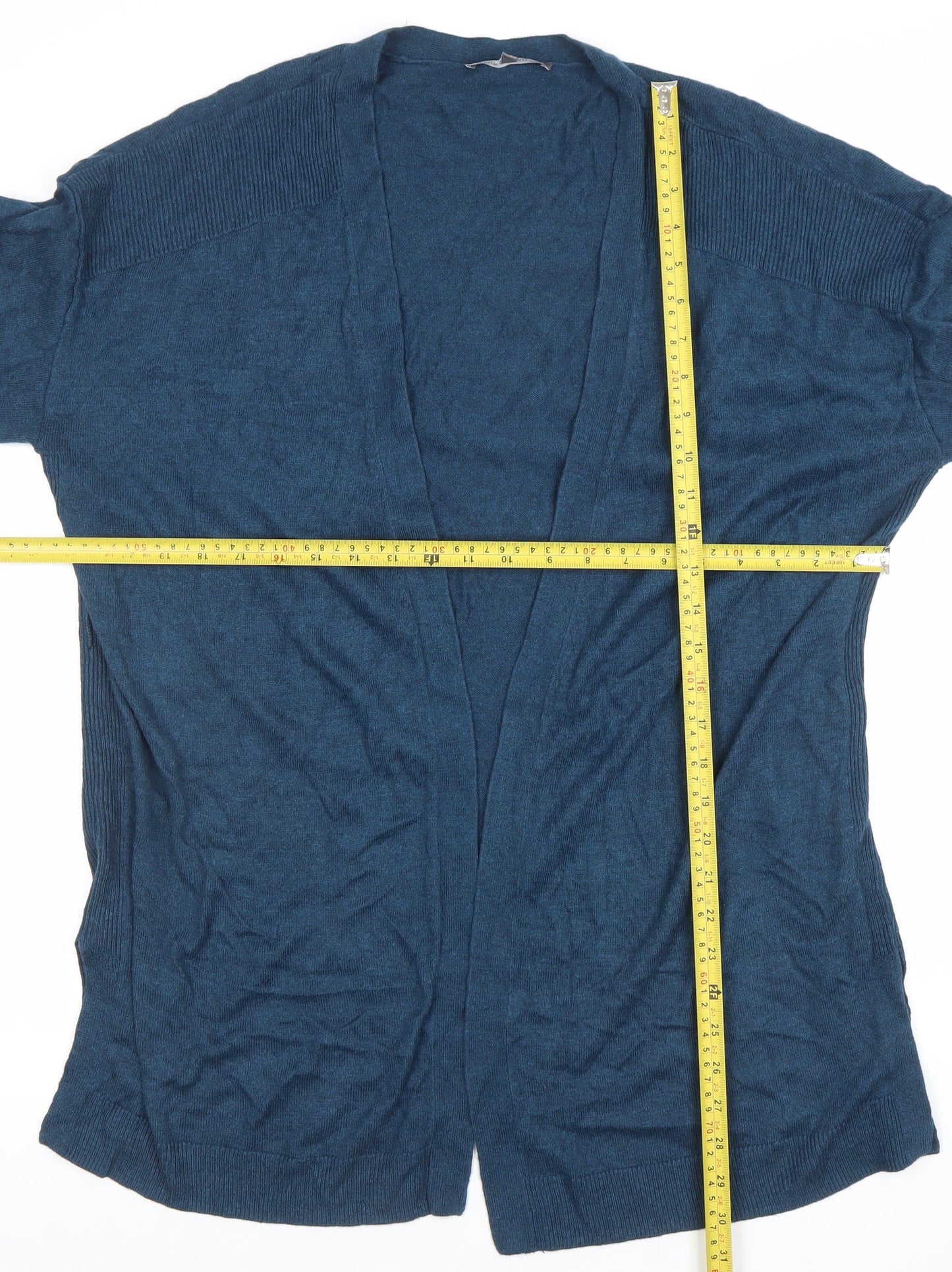 Laura Ashley Women’s Blue Knit 3/4 Sleeve Open Cardigan Size 14