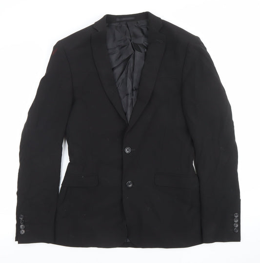 ASOS Women Black Regular Fit Suit Jacket Size UK 10 Classic Blazer