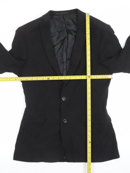 Back view of ASOS Women Black Regular Fit Suit Jacket, size UK 10, Classic Blazer