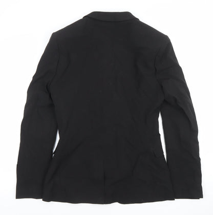 Close-up detail of ASOS Women Black Regular Fit Suit Jacket, size UK 10, Classic Blazer