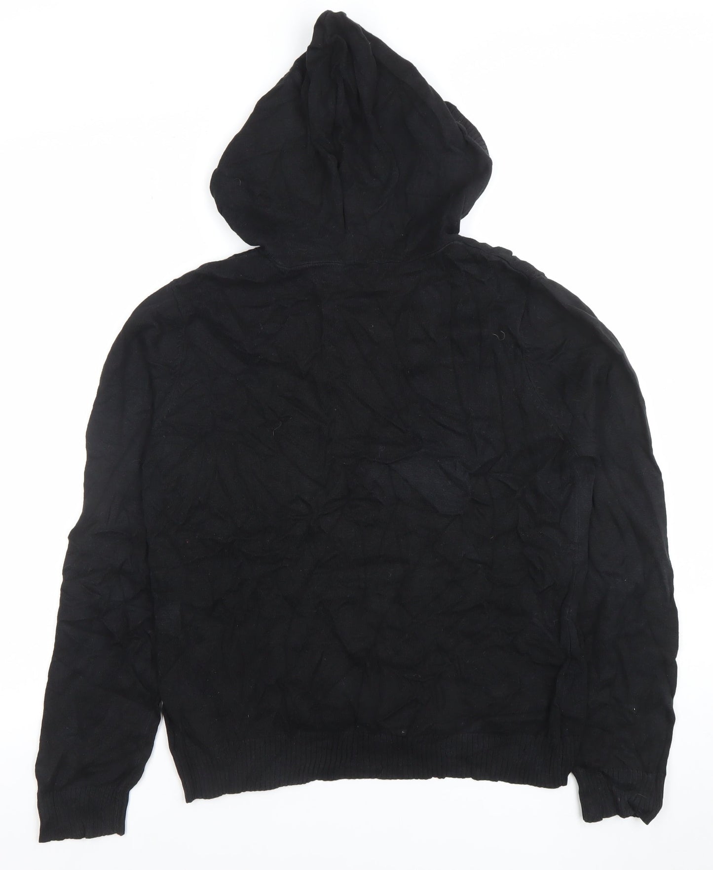 GAP Women Black Large Pullover Hoodie 100% Cotton Casual Sweatshirt