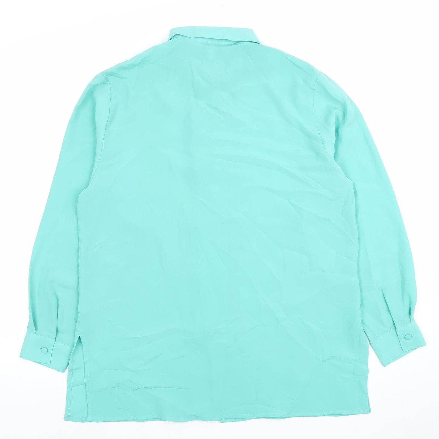 Soon Women's Green Size 12 Collared Long Sleeve Polyester Blouse