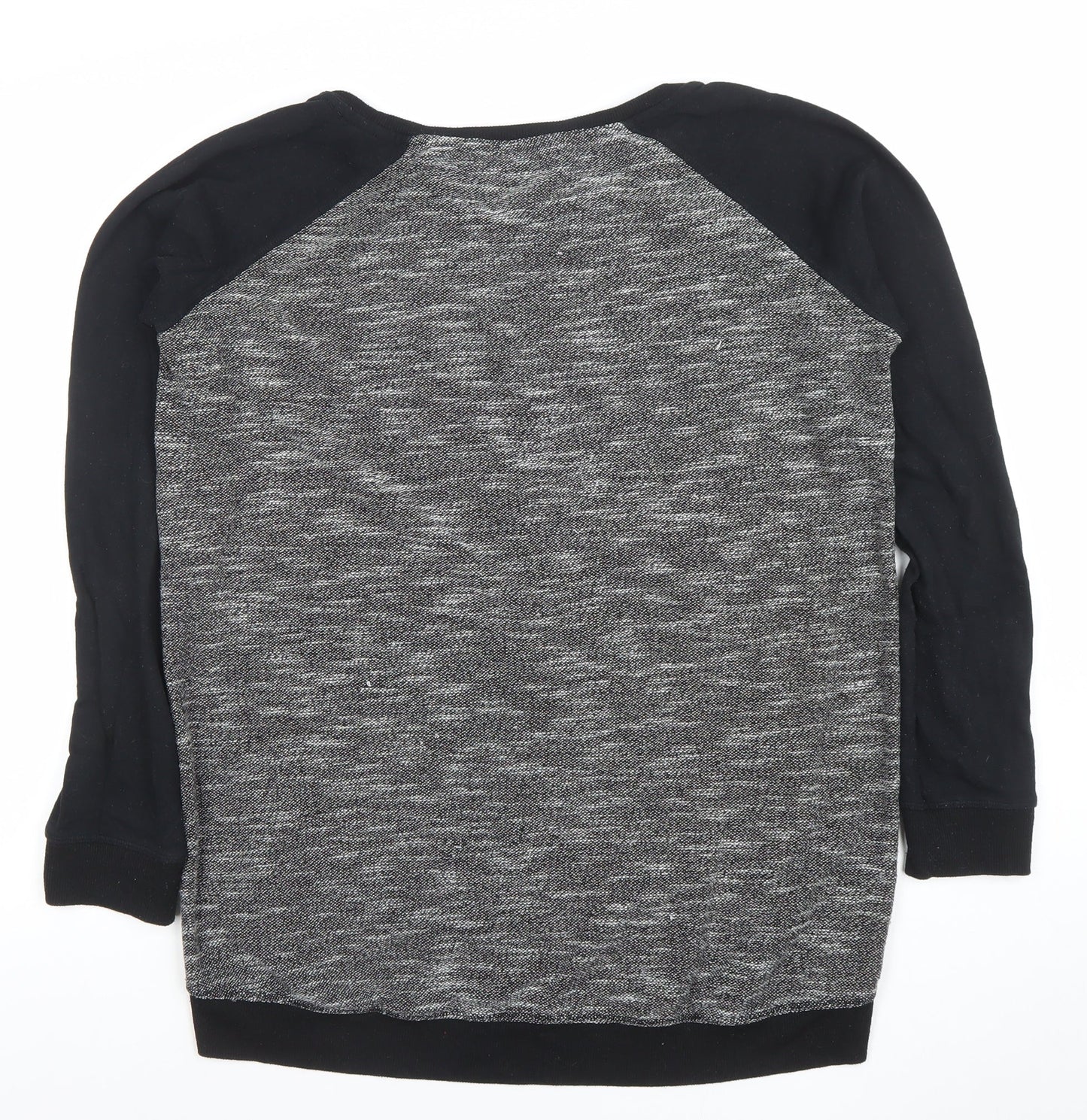 Look Womens Black Size 16 Crew Neck Long Sleeve Zip Jumper