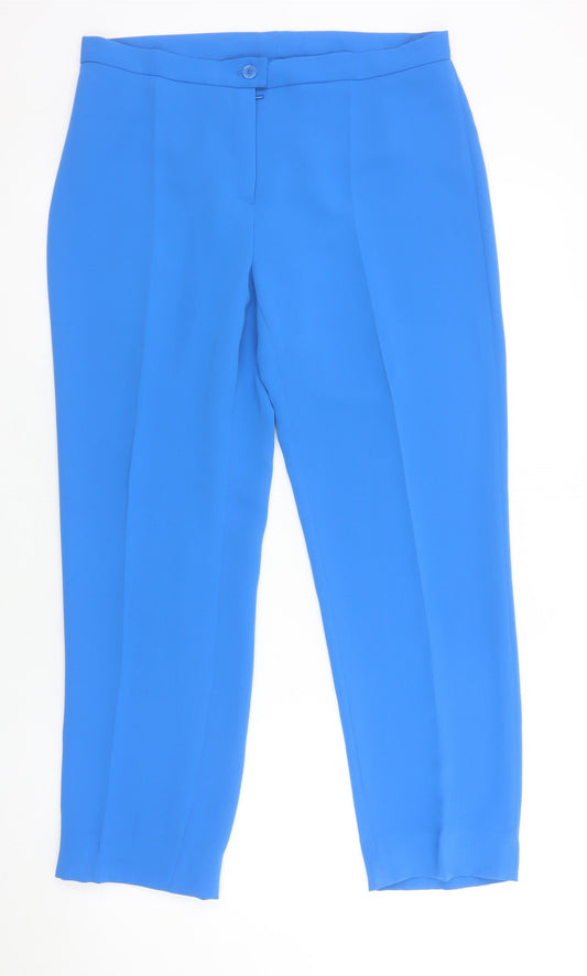 Christina Felix Women's Blue Cropped Trousers Size 14