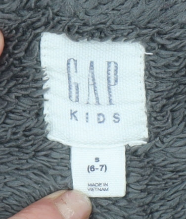 GAP Kids Boys Red Black Plaid Full Zip Hoodie Size 6-7 Years Fleece Lined