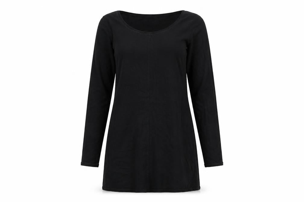 Sandwich Women Black Shift Dress L Long Sleeve Jersey Cotton