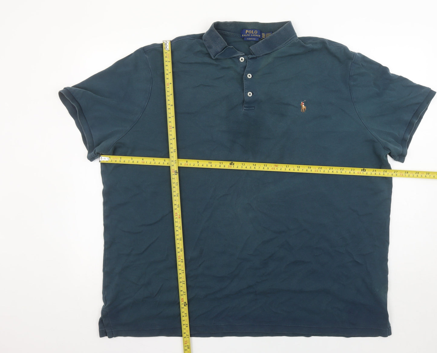 Ralph Lauren Men's Blue 2XL Classic Fit Cotton Polo Shirt