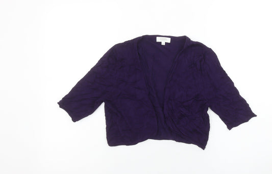 Kaliko Petite Purple 3/4 Sleeve Open Cardigan Size 10