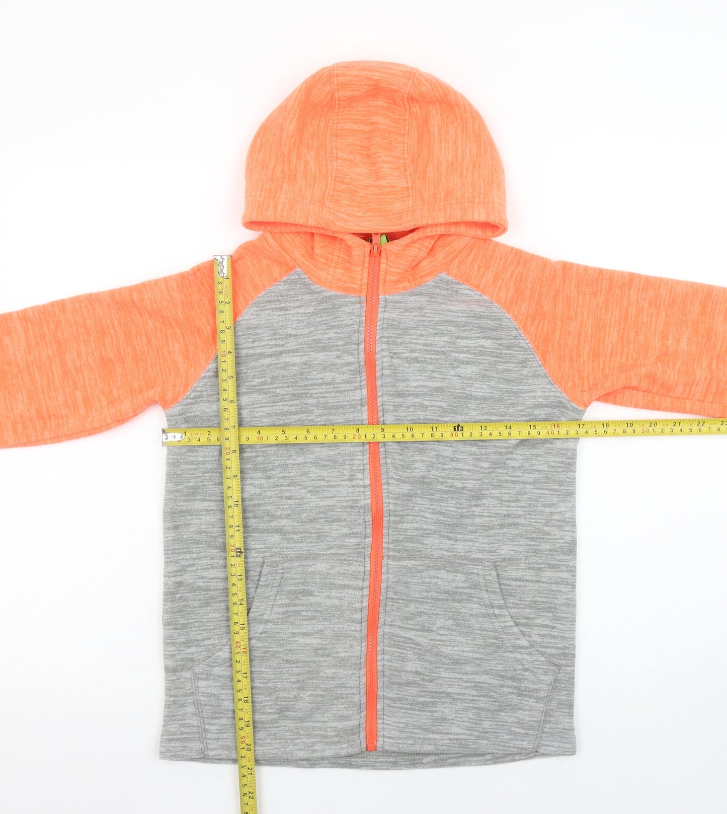 Mountain Warehouse Girls Grey & Orange Hooded Full Zip Jacket 11-12 Years