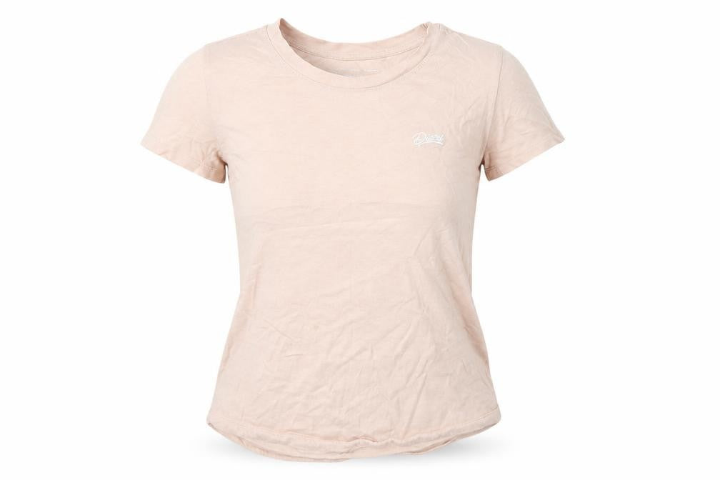 Diesel Womens Beige Basic Cotton Short Sleeve T-Shirt M