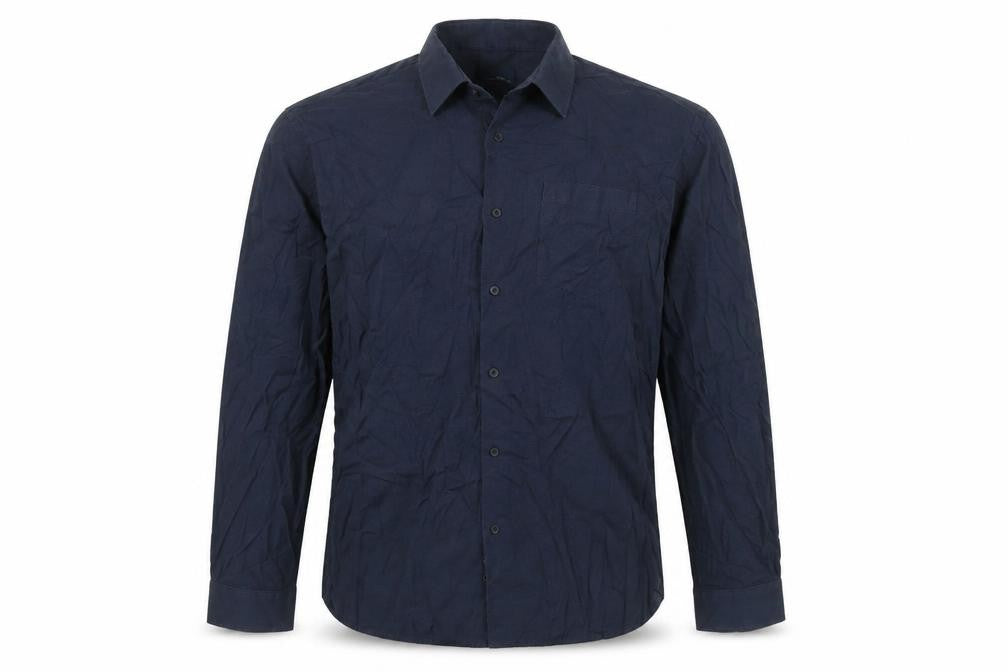 F&F Mens Blue Slim Fit Long Sleeve Button-Up Shirt Size 18