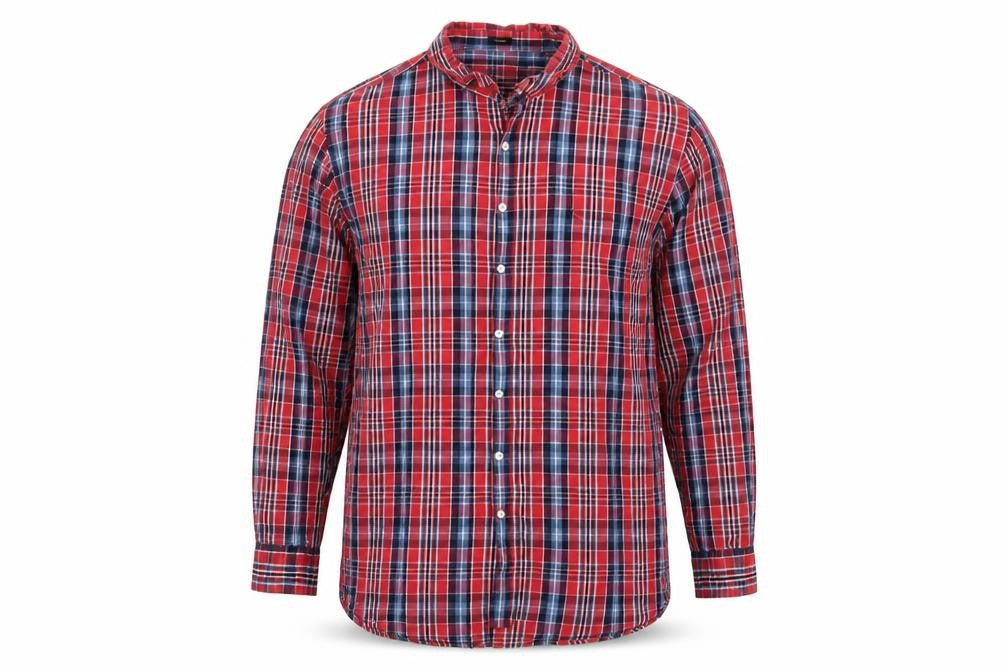 Real Clothing Men's Red 2XL Button-Down Plaid Cotton Shirt