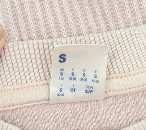 Reebok Women’s Beige Ribbed Crew Neck Short Sleeve T-Shirt Size S