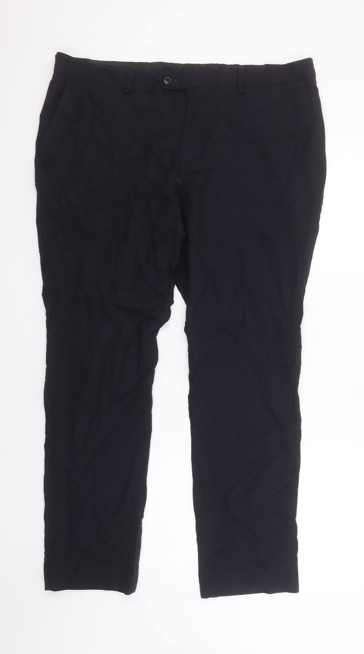 Next Men's Black Chino Trousers Size 40W 31L Regular Fit