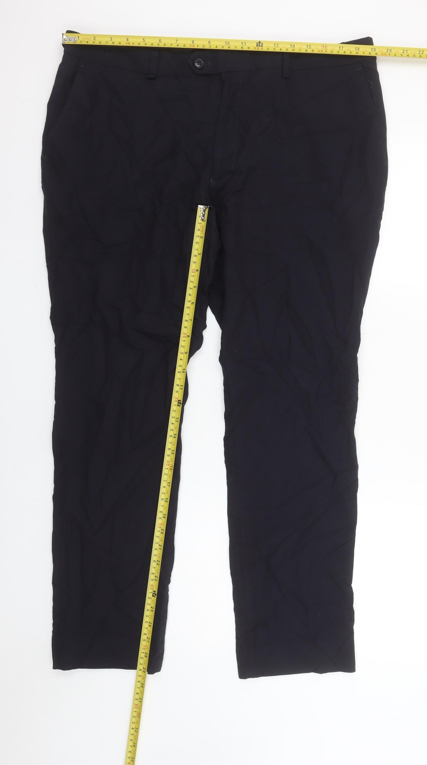 Next Men's Black Chino Trousers Size 40W 31L Regular Fit