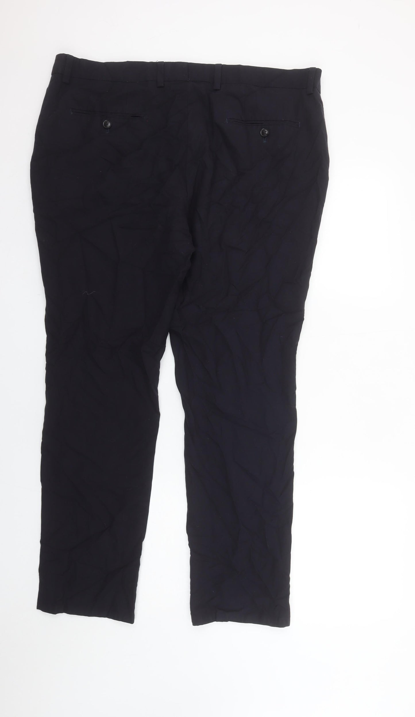 Next Men's Black Chino Trousers Size 40W 31L Regular Fit