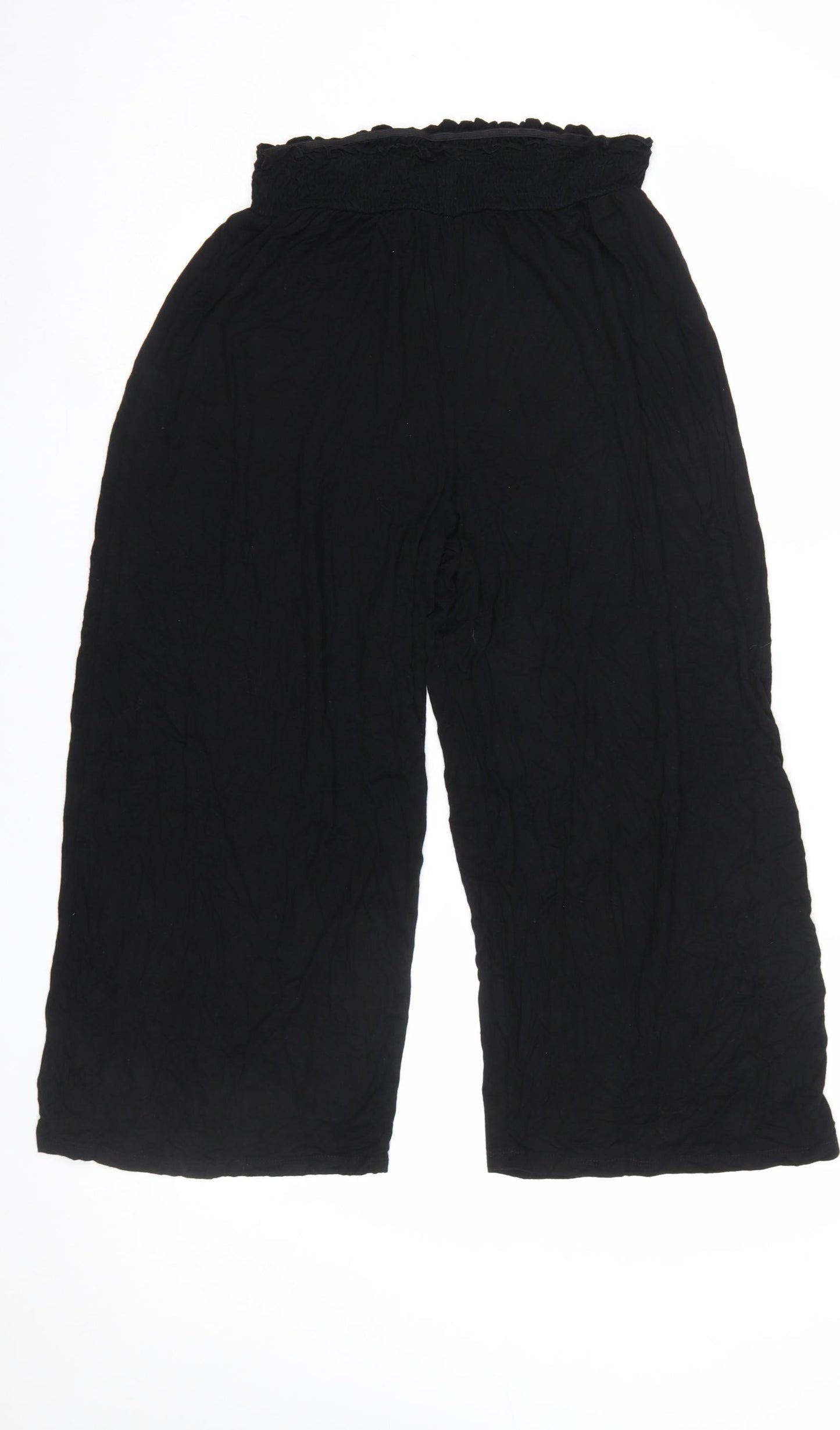 ASOS DESIGN Women’s Black Wide-Leg Trousers UK 10 Elastic Waist