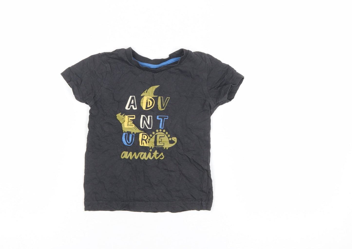 Mothercare Black Dinosaur Adventure Graphic T-Shirt 18-24 Months
