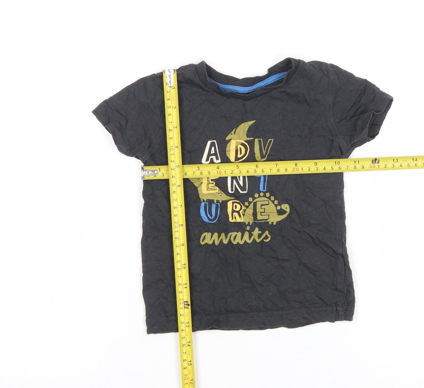 Mothercare Black Dinosaur Adventure Graphic T-Shirt 18-24 Months