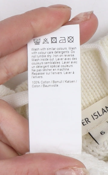 River Island Women’s Ivory Cotton Knit Lace-Up Jumper Size 6