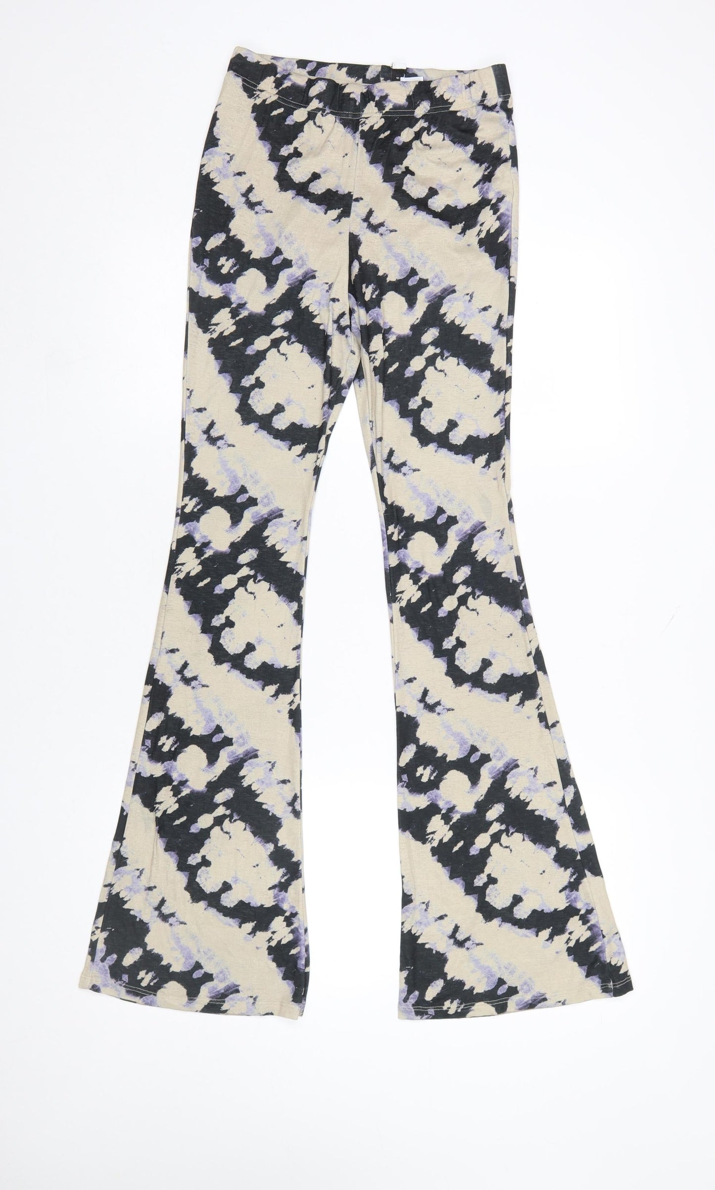 Topshop Women’s Beige Tie Dye Flared Leggings Size 10