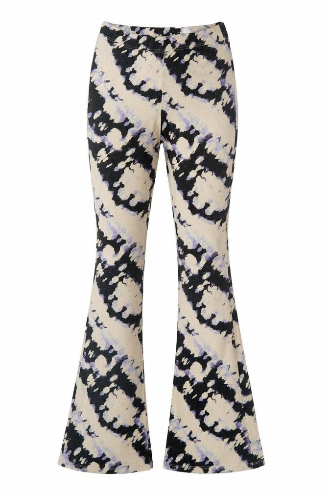 Topshop Women’s Beige Tie Dye Flared Leggings Size 10