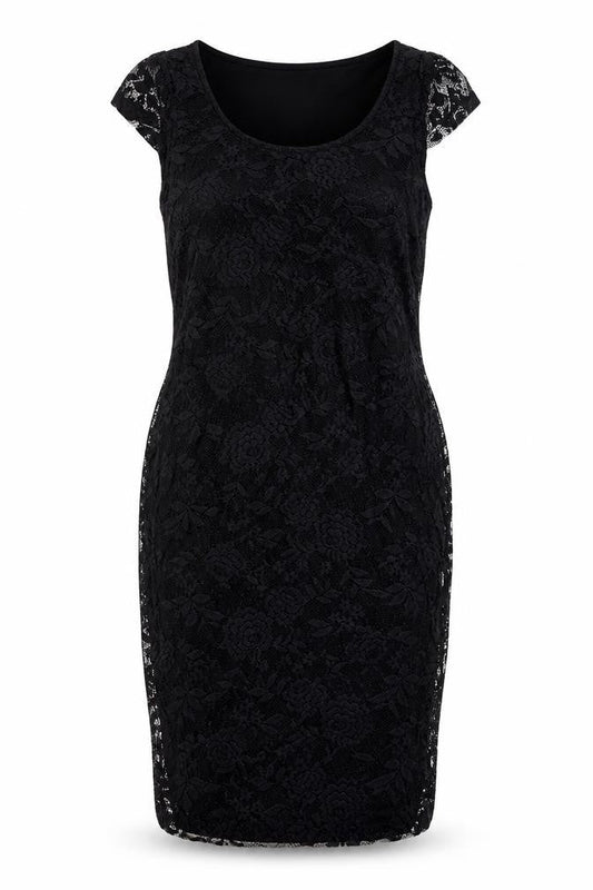 Dorothy Perkins Women’s Black Lace Sheath Dress Size 12 Party Knee Length