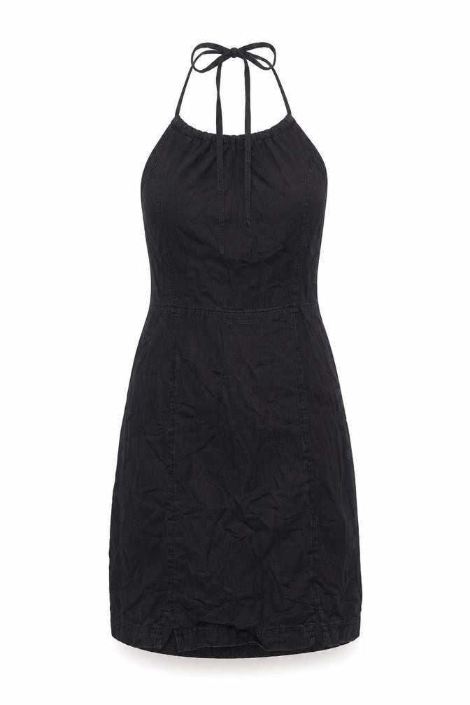 ASOS DESIGN Women’s Black Cotton Halter Short Dress UK10