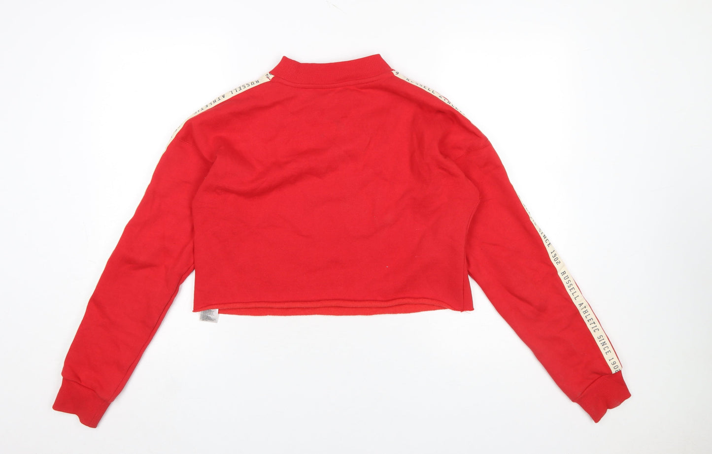 Russell Athletic Womens Red Cropped Pullover Sweatshirt Size S