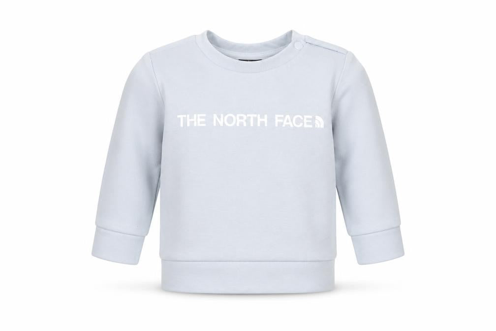 The North Face Unisex Baby Grey Logo Long Sleeve Pullover T-Shirt 3-6 Months